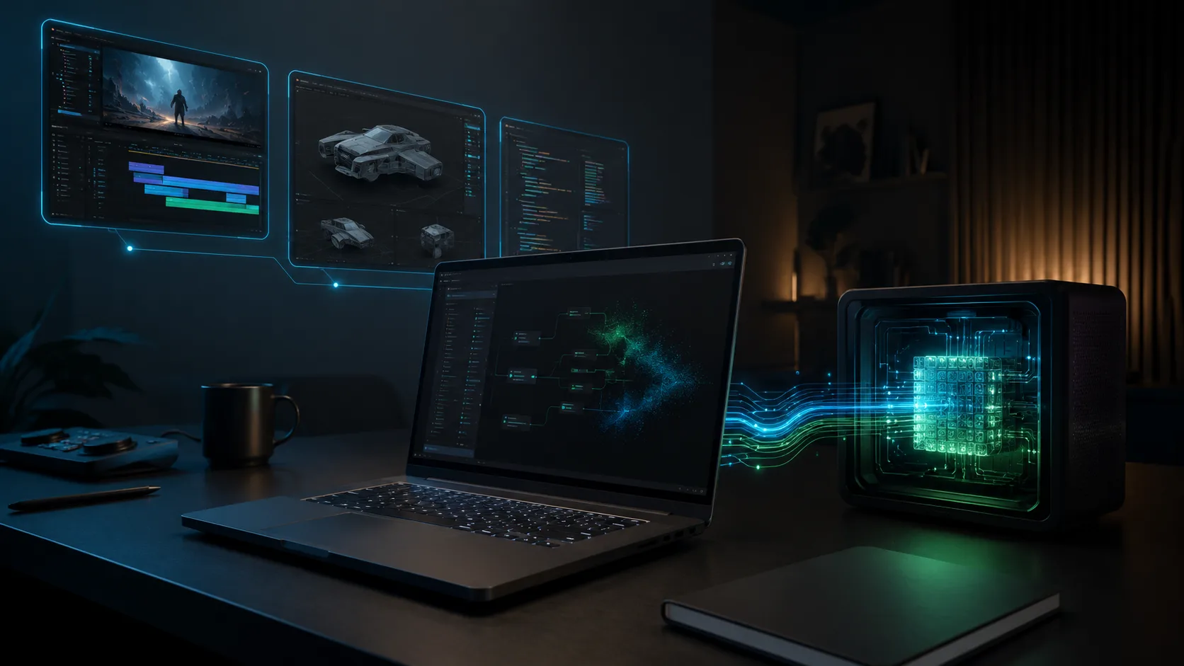 Konceptualni prikaz AI PC računara za kreatore, developere i lokalne modele