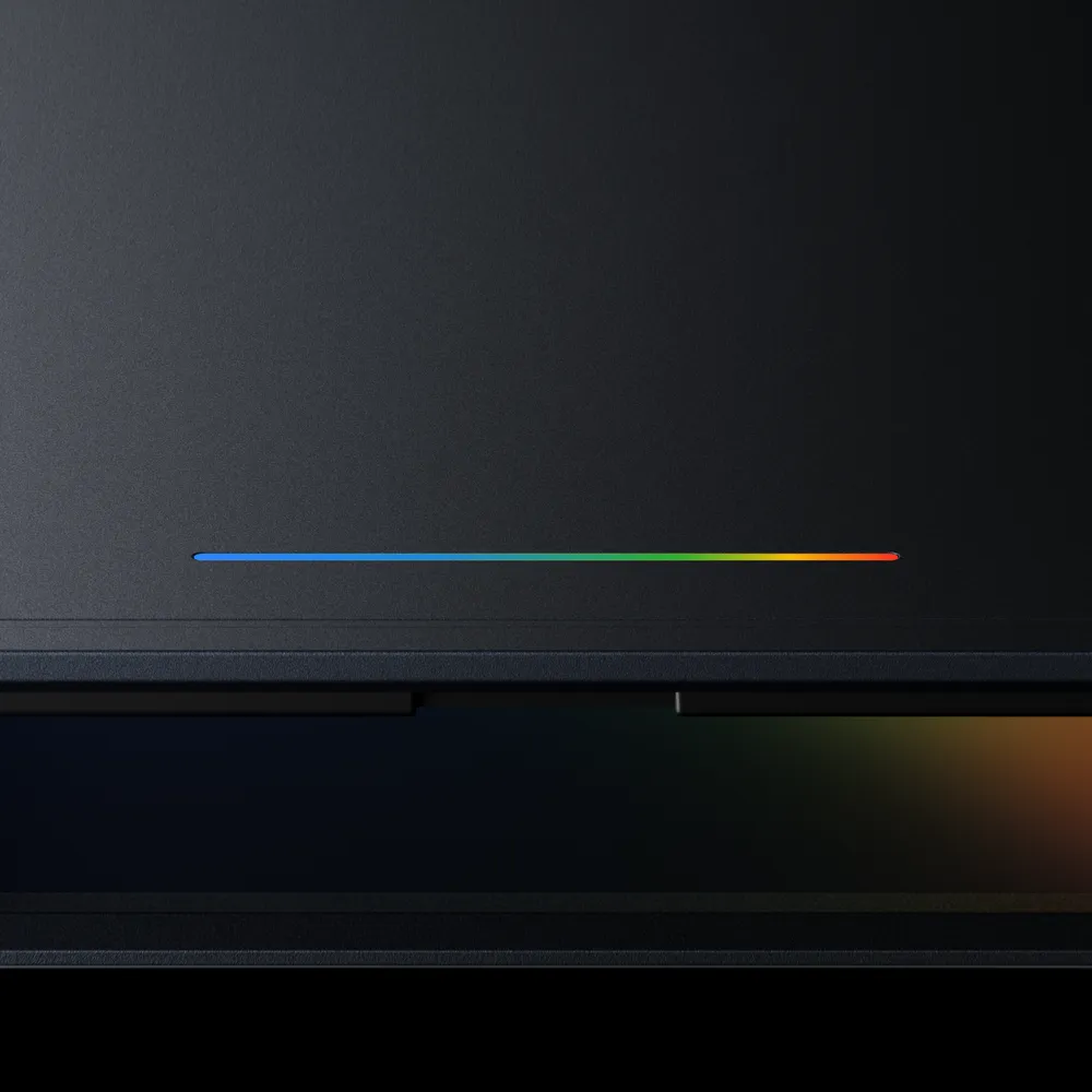 Googlebook laptop with glowbar design detail